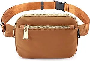 ZORFIN Fanny Packs for Women Men, Crossbody Fanny Pack, Belt Bag with Adjustable Strap, Fashion Waist Pack for Outdoors/Workout/Traveling/Casual/Running/Hiking/Cycling (Brown2)