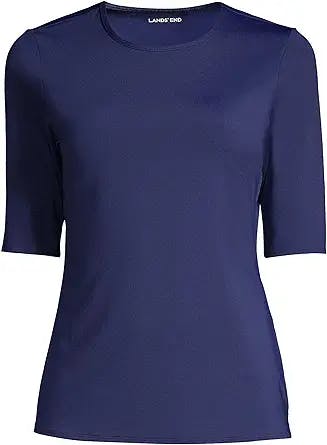 Making Waves with Lands' End Women's Long Crew Neck Elbow Sleeve Rash Guard
