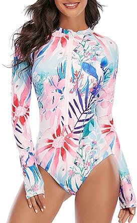 Slay the Surf Game with Century Star Women's Long Sleeve Swimsuit