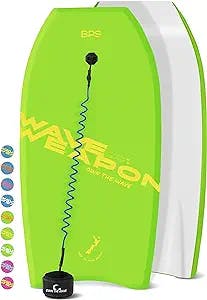 Own the Wave 'Wave Weapon' Bodyboard with Premium Leash, Lightweight with EPS Core