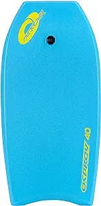 Osprey 40 Inch Body Board with Leash, HDPE Slick and Crescent Tail, XPE Boogie Board for Adults Children Kids, Multiple Colours,Blue