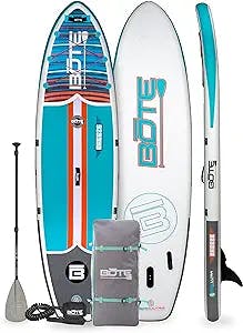 BOTE SUP Breeze Aero Inflatable Stand Up Paddle Board, Fin, Paddle, Backpack Travel Bag, Pump, Leash Package Bundle Blow Up iSUP Great for Adults Kids Family Friendly Multiple Sizes Color Options