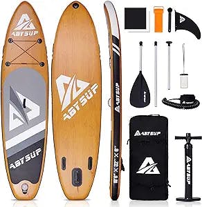 ABYSUP Inflatable Stand up Paddle Board, Durable Paddleboard with Premium SUP Accessories / Wide Stance, Bottom Fin for Paddling, Surf Control, Non-Slip Deck | Youth & Adult Fishing/Yoga Board