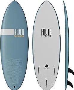 Boardworks Froth – Soft Top Surfboard – Wakesurf Board – 3 Colors - 5 Sizes from 5’ to 9’