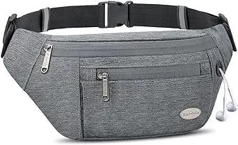Entchin Fanny Pack for Women Men with 4-Zipper Pockets, premium fashion Waist Pack Crossbody Bum Bags for Hiking, Running, Travel, Cycling and Casual