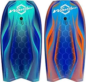 Wavestorm-42.5in Performance Foam Bodyboard with Sector Fin Channel Bottom, Bodyboard for Beginners and All Surfing Levels, Complete 2 Pack Board Set Includes Leash